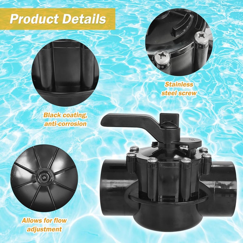 RDIYIN 4716 2-Port 2 to 2-1/2-Inch Positive Seal Diverter Valve Replacement for Jandy NeverLube,Compatible with 2" & 2-1/2" PVC Pipe - Image 5